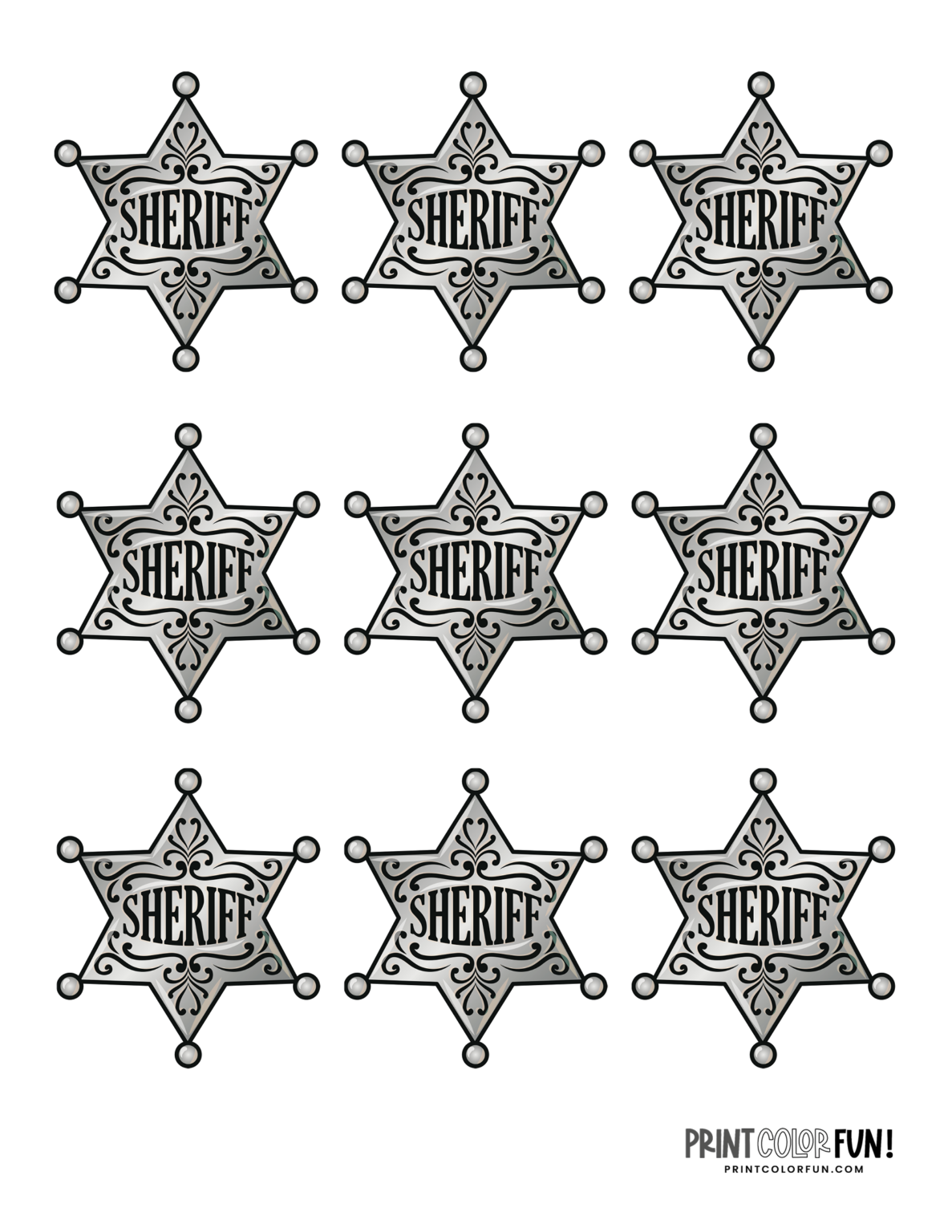 These 24 cool sheriff & police badge clipart and coloring pages make ...