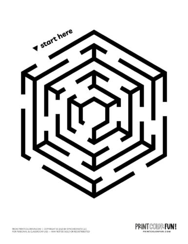 Shaped easy beginner maze from PrintColorFun com (2)