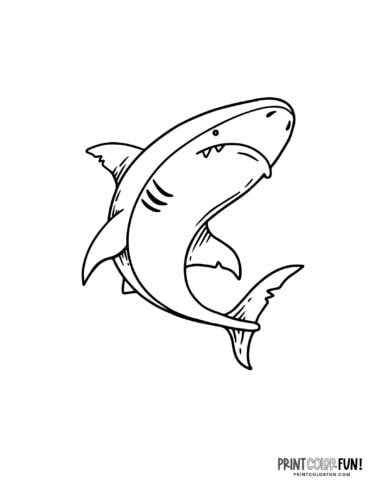 Shark coloring page clipart at PrintColorFun com 4