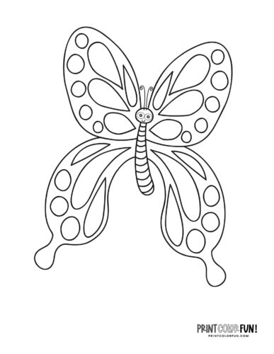 Silly butterfly coloring page - PrintColorFun com