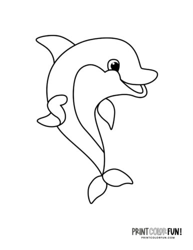 Silly little dolphin coloring page