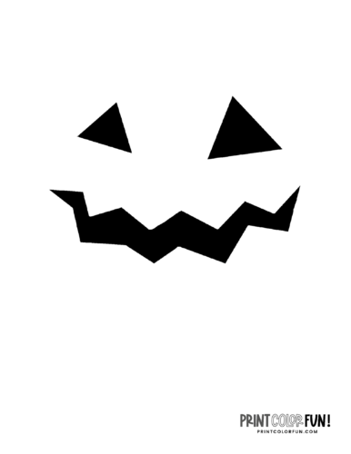 Simple Halloween pumpkin face stencil template