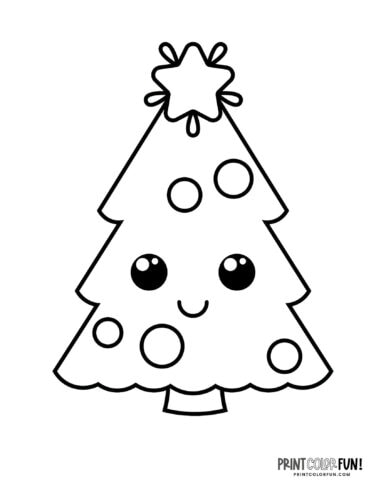 Simple decorated Christmas tree coloring from PrintColorFun com (1)