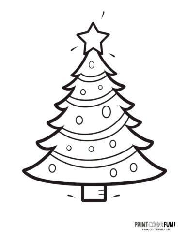 Simple decorated Christmas tree coloring from PrintColorFun com (11)