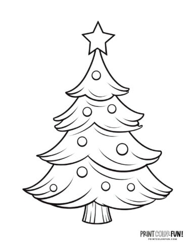 Simple decorated Christmas tree coloring from PrintColorFun com (13)