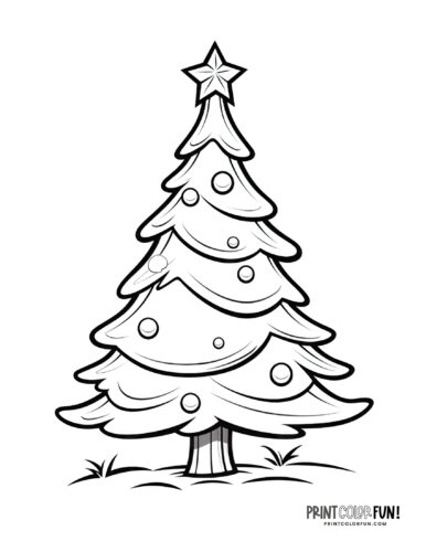 Simple decorated Christmas tree coloring from PrintColorFun com (16)