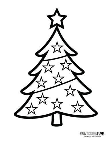 Simple decorated Christmas tree coloring from PrintColorFun com (19)