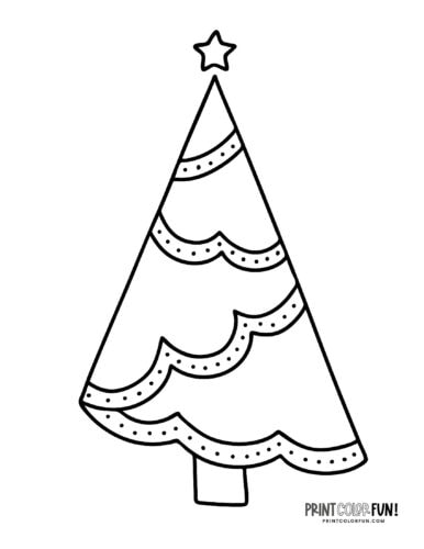 Simple decorated Christmas tree coloring from PrintColorFun com (2)