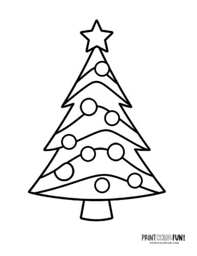 Simple decorated Christmas tree coloring from PrintColorFun com (20)