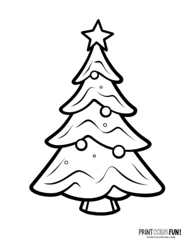 Simple decorated Christmas tree coloring from PrintColorFun com (21)