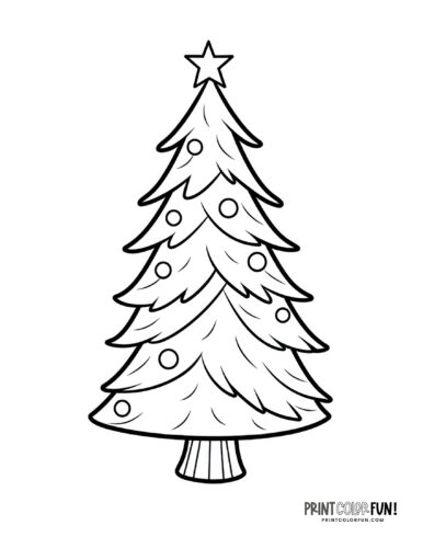 Simple decorated Christmas tree coloring from PrintColorFun com (22)