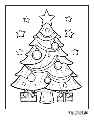 Simple decorated Christmas tree coloring from PrintColorFun com (23)