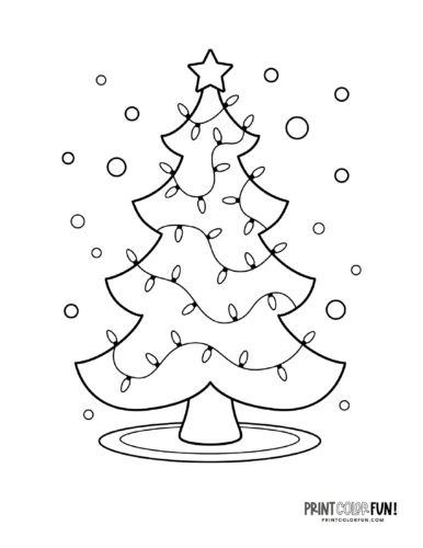 Simple decorated Christmas tree coloring from PrintColorFun com (24)