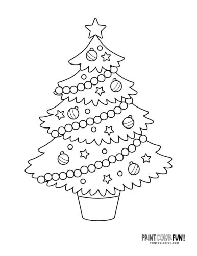 Simple decorated Christmas tree coloring from PrintColorFun com (25)