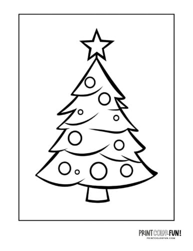 Simple decorated Christmas tree coloring from PrintColorFun com (26)