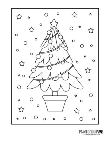 Simple decorated Christmas tree coloring from PrintColorFun com (27)