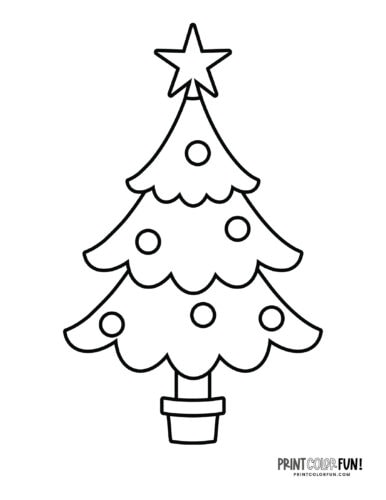 Simple decorated Christmas tree coloring from PrintColorFun com (28)