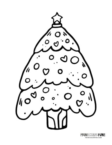 Simple decorated Christmas tree coloring from PrintColorFun com (3)