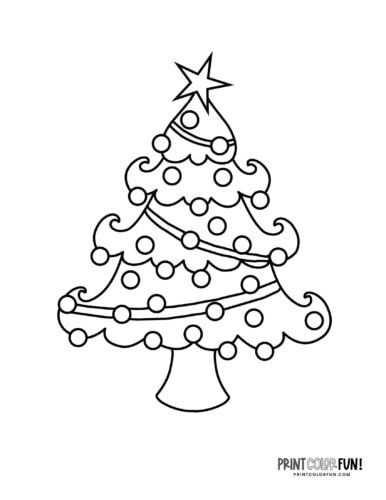 Simple decorated Christmas tree coloring from PrintColorFun com (30)