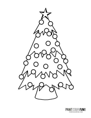 Simple decorated Christmas tree coloring from PrintColorFun com (32)