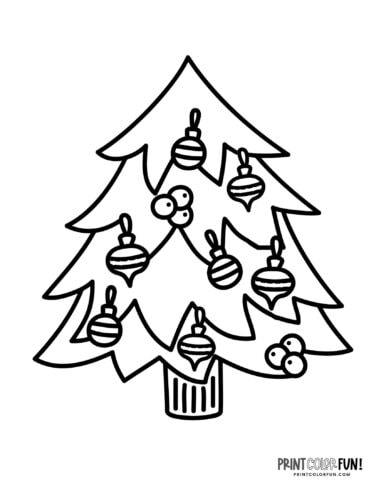 Simple decorated Christmas tree coloring from PrintColorFun com (4)
