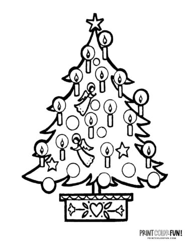 Simple decorated Christmas tree coloring from PrintColorFun com (5)