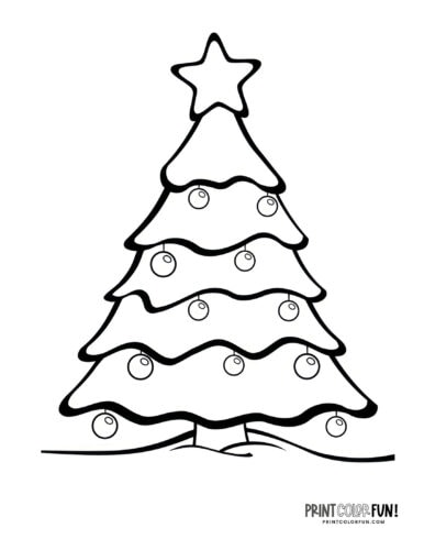 Simple decorated Christmas tree coloring from PrintColorFun com (7)