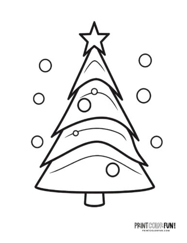 Simple decorated Christmas tree coloring from PrintColorFun com (8)