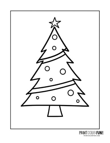 Simple decorated Christmas tree coloring from PrintColorFun com (9)