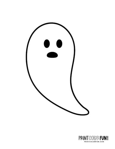 Simple ghost shape line art for Halloween (1)