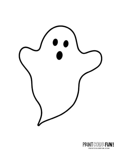 Simple ghost shape line art for Halloween (2)