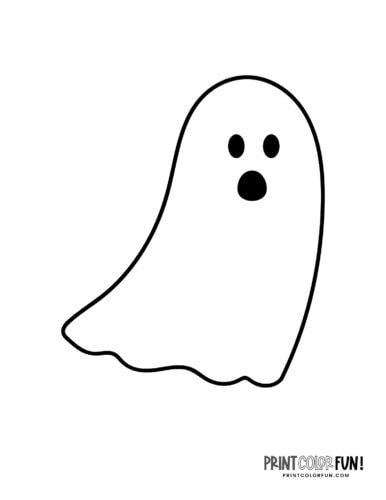 Simple ghost shape line art for Halloween (3)