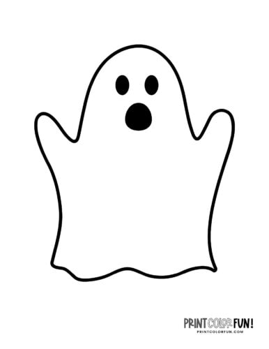 Simple ghost shape line art for Halloween (4)