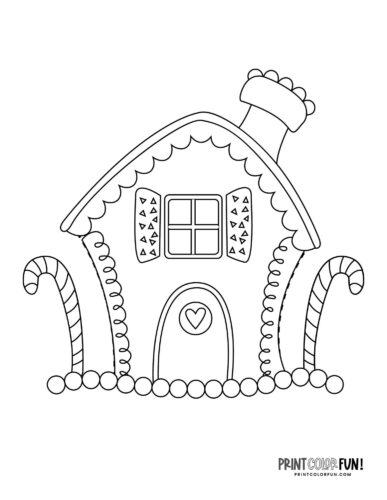 Simple gingerbread house design from PrintColorFun com