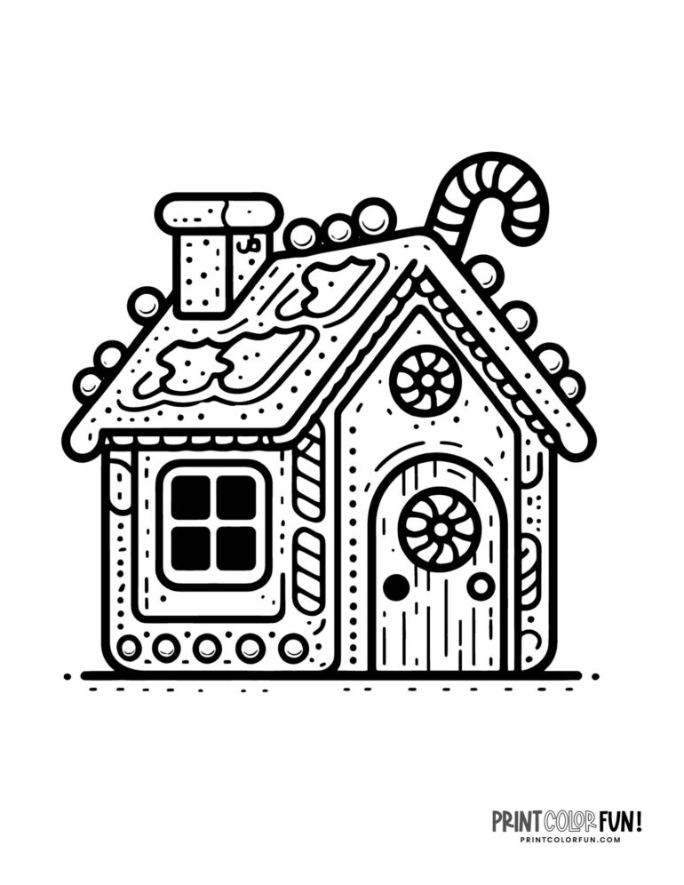 23 sweet & fun gingerbread house coloring pages for kids, at ...