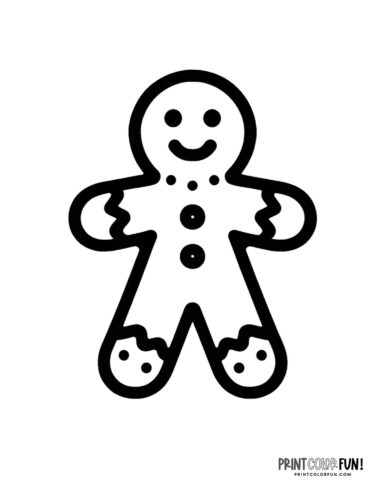 Simple gingerbread man coloring page from PrintColorFun com