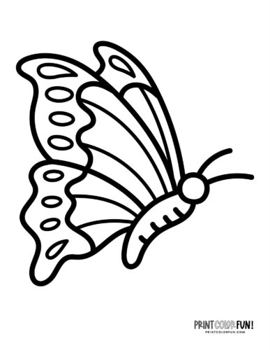 Simple line art butterfly papillon coloring page - PrintColorFun com