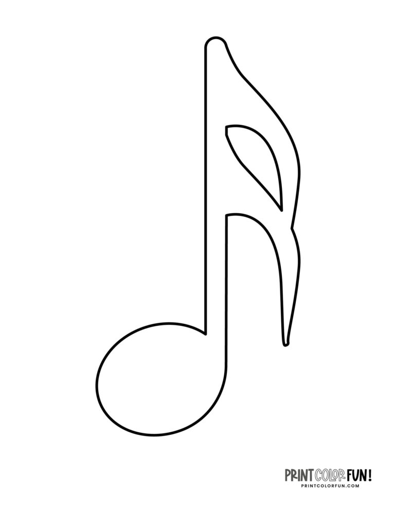 10+ Musical notes clipart & coloring pages, at PrintColorFun.com