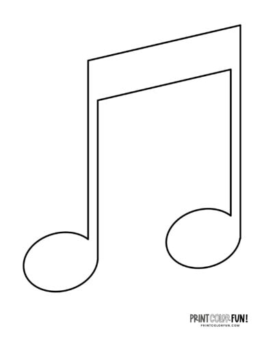 Simple musical note coloring page clipart from PrintColorFun com (6)