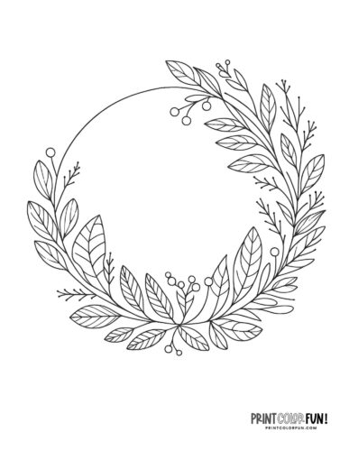 Simple wreath line art design