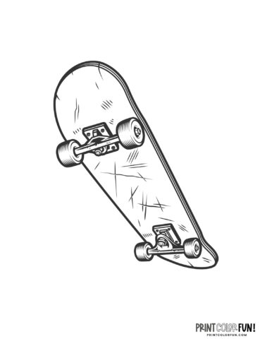 Skateboard coloring page from PrintColorFun com