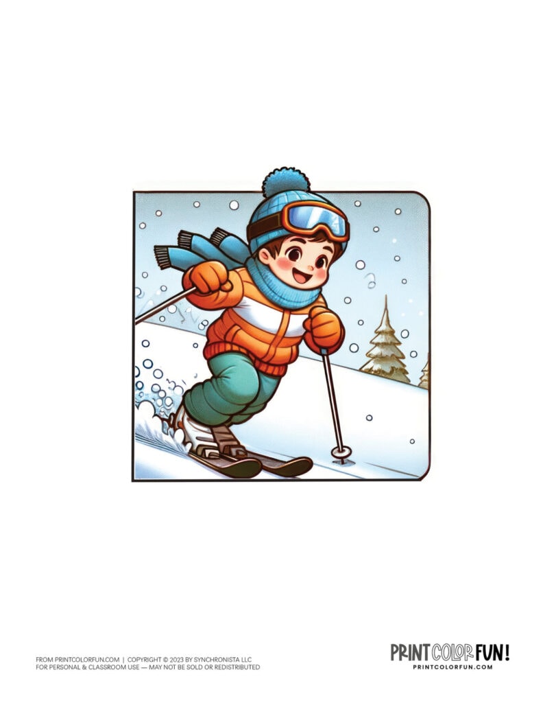 Skiing clipart adventures 10 creative crafts & educational activities