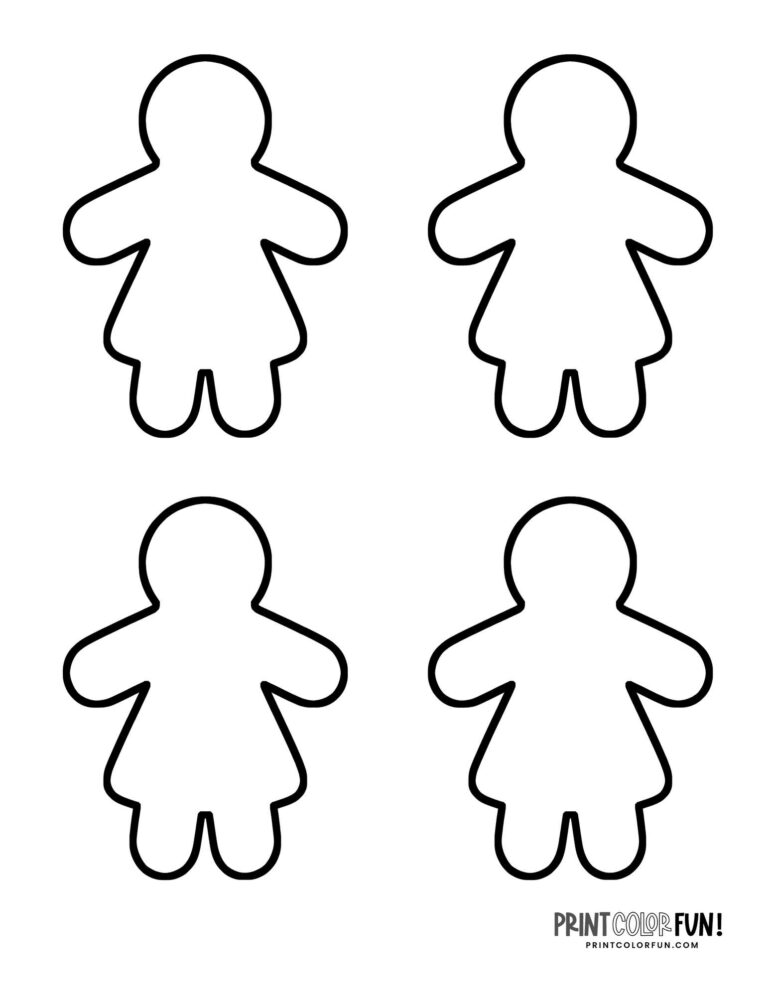 Gingerbread man coloring pages: 29 blank &amp; decorated printables for ...
