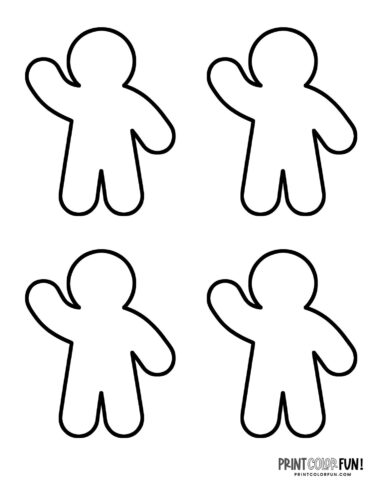 Small blank gingerbread man coloring page PrintColorFun com (1)