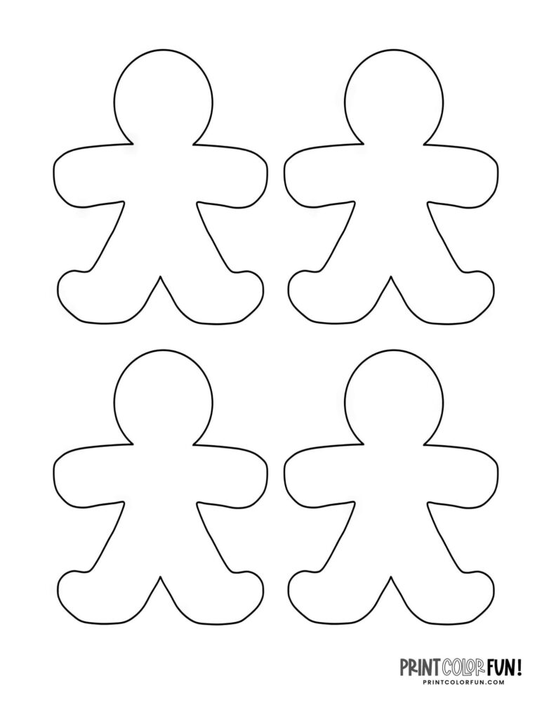 Gingerbread man coloring pages: 29 blank & decorated printables for ...