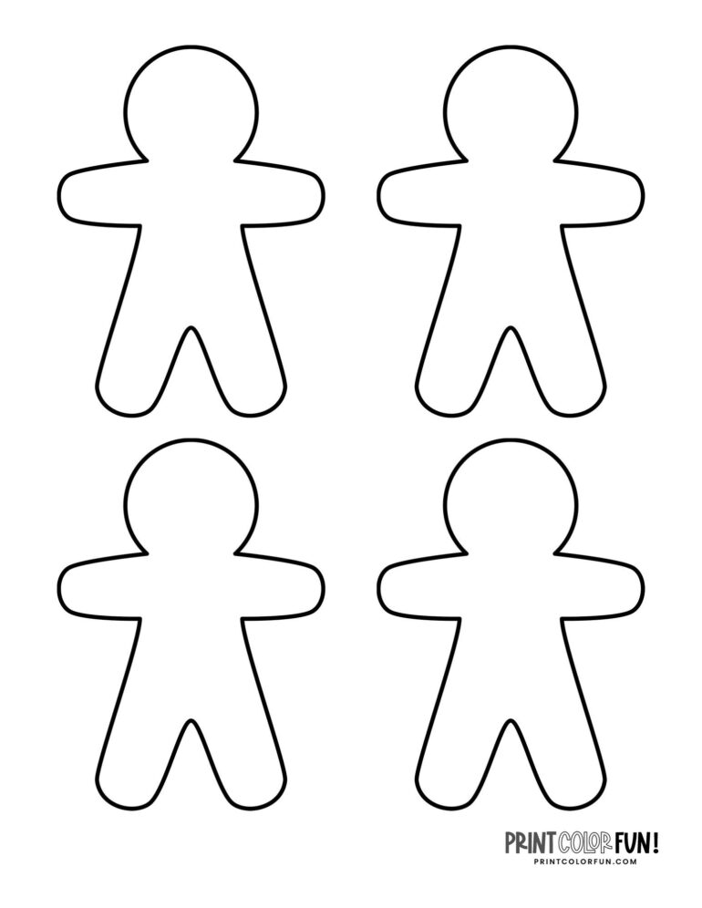 Gingerbread man coloring pages: 29 blank &amp; decorated printables for ...