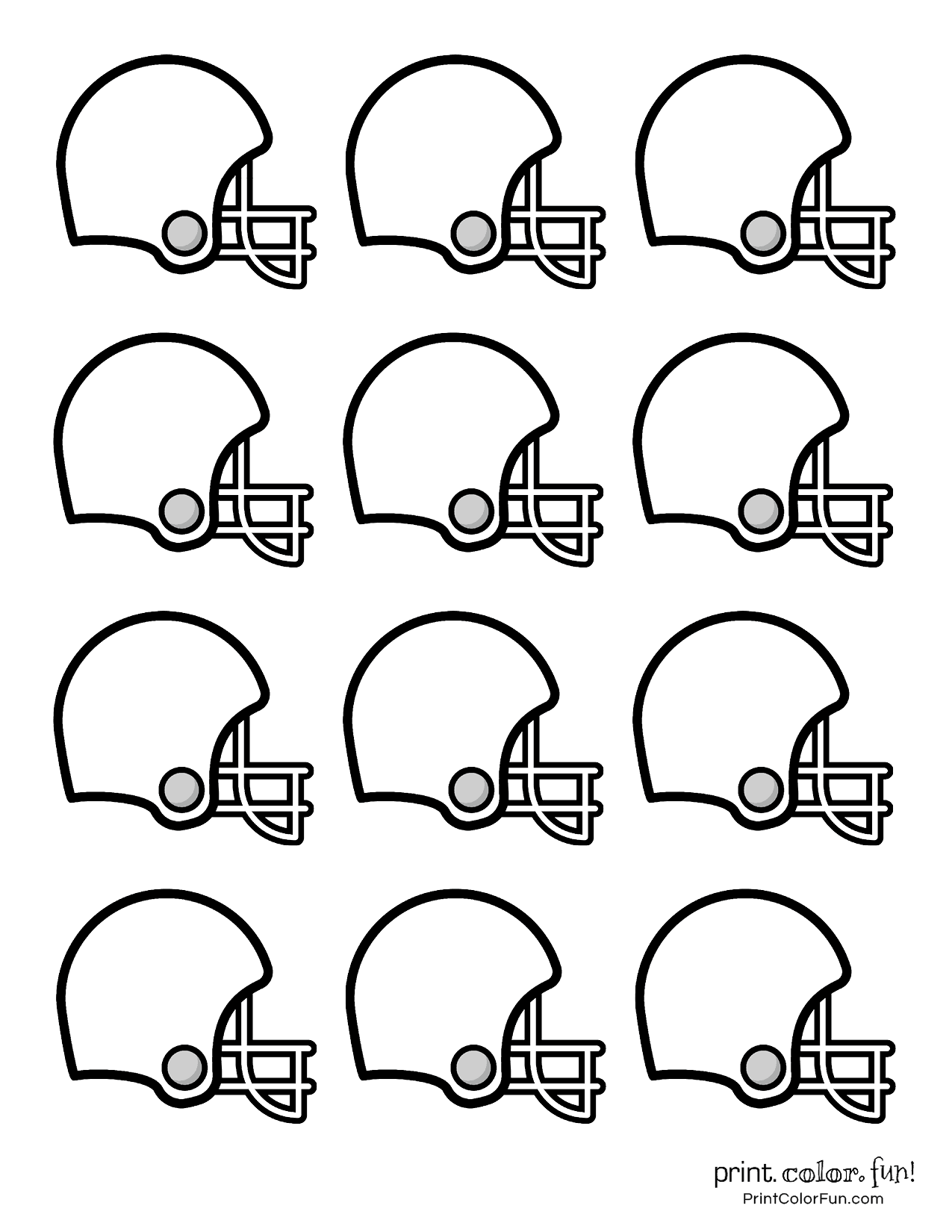 Free football coloring pages and party printables Footballs & helmets ...