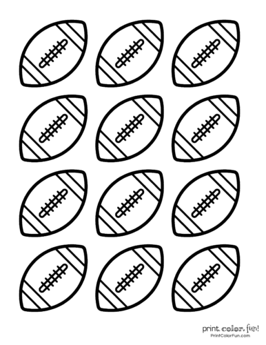 Small printable footballs for decorations or cake toppers