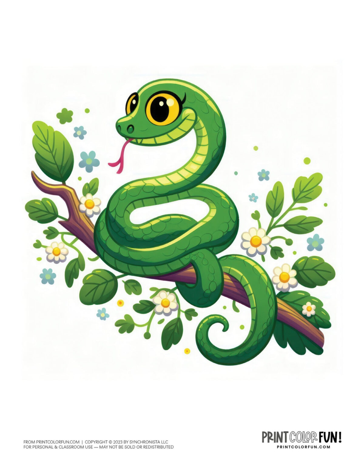 Snake coloring pages and clipart, at PrintColorFun.com