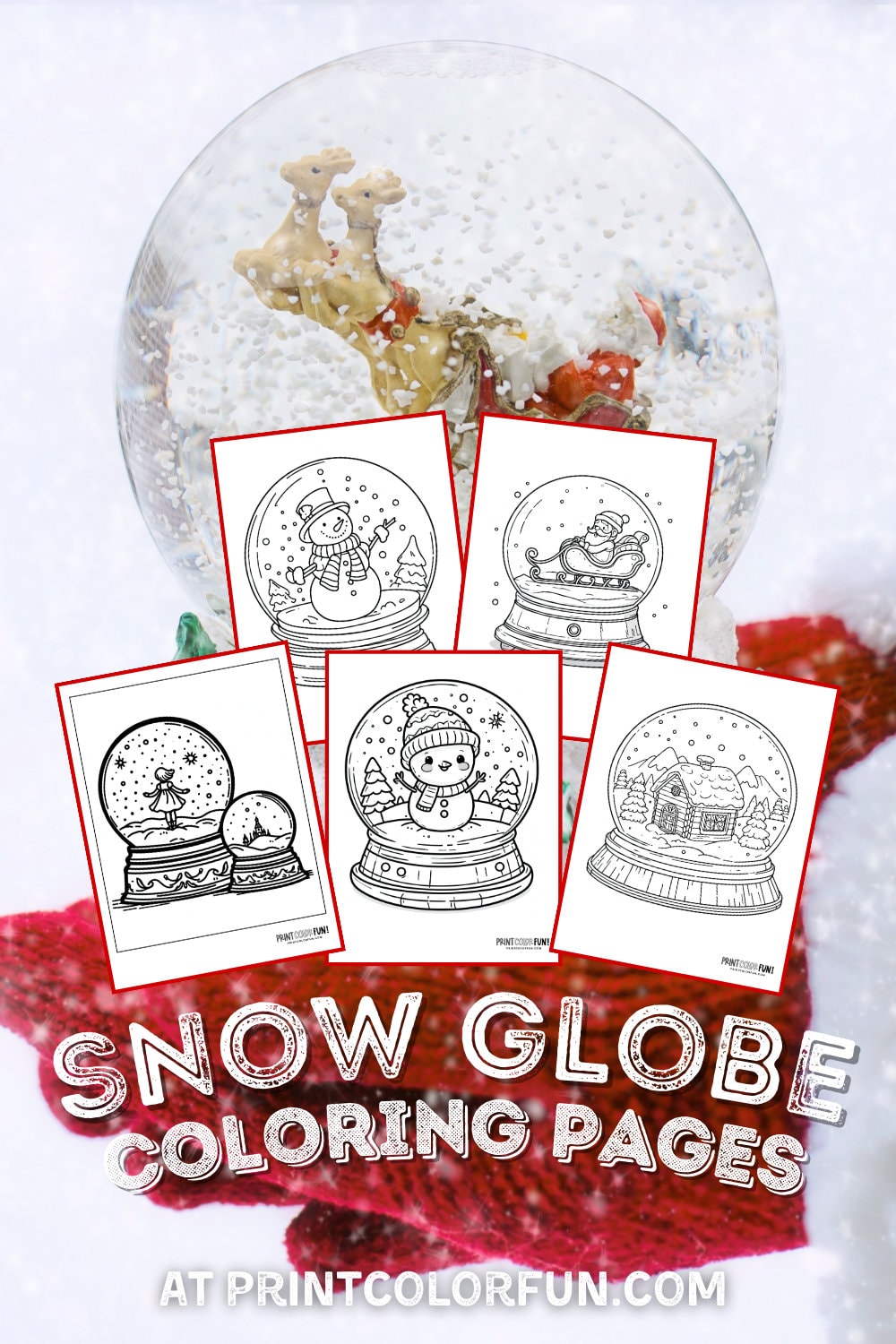 Snow globe coloring pages and Chrismas clipart - PrintColorFun com